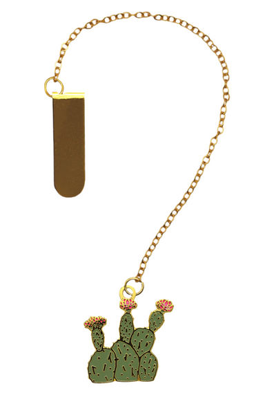 Pink Prickly Pear Cactus Bookmark